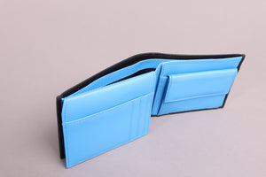 Redbrick Italian Black & Blue Bifold Leather Wallet