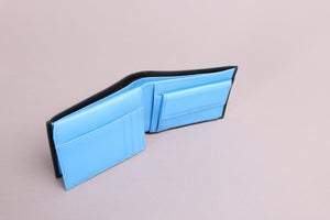 Redbrick Italian Black & Blue Bifold Leather Wallet