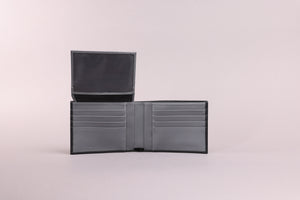 Redbrick Italian Black & Grey Bifold Leather Wallet