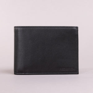 Redbrick Italian Black & Grey Bifold Leather Wallet