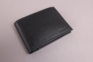 Redbrick Italian Black & Grey Bifold Leather Wallet