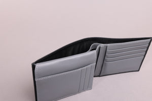 Redbrick Italian Black & Grey Bifold Leather Wallet