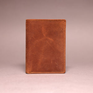 Woodbridge Men's Trifold Cognac Brown Leather Wallet