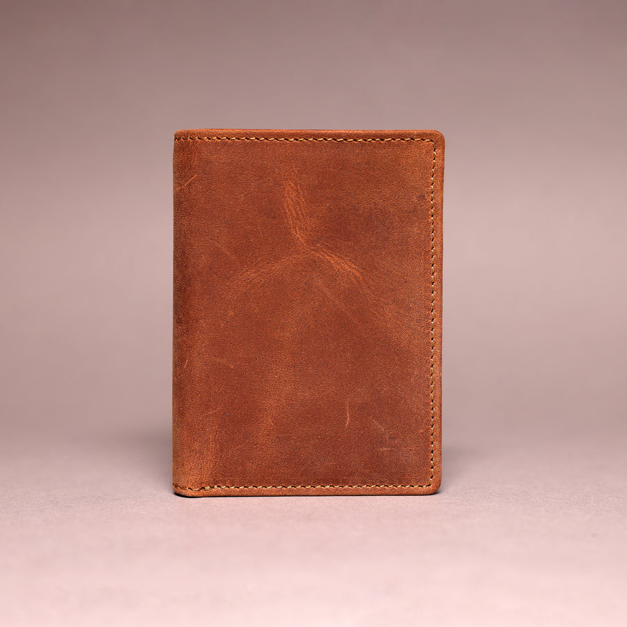 Woodbridge Men's Trifold Cognac Brown Leather Wallet