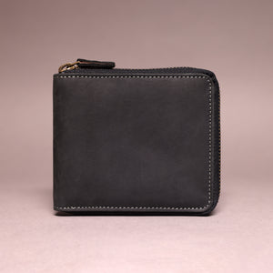 Woodbridge Men's Black Zip Around Leather Wallet