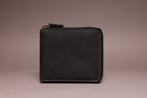 Woodbridge Men's Black Zip Around Leather Wallet