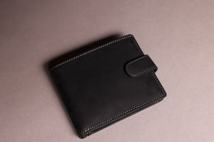 Woodbridge Men's Bifold Black Leather Wallet With High Capacity Storage