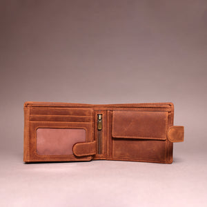 Woodbridge Men's Bifold Cognac Brown Leather Wallet With High Capacity Storage