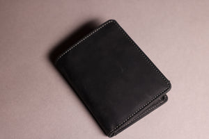 Woodbridge Men's Trifold Black Leather Wallet With Coin Pocket