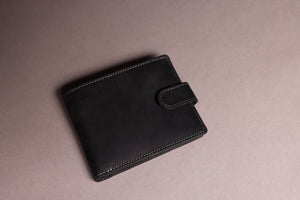 Woodbridge Men's Bifold Black Leather Wallet With Multiple Card Slots