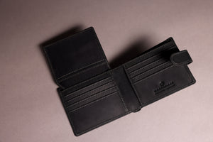 Woodbridge Men's Bifold Black Leather Wallet With Multiple Card Slots