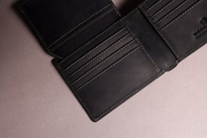 Woodbridge Men's Bifold Black Leather Wallet With Multiple Card Slots