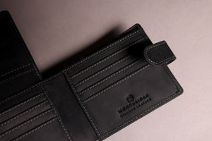 Woodbridge Men's Bifold Black Leather Wallet With Multiple Card Slots