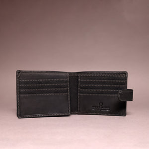 Woodbridge Men's Bifold Black Leather Wallet With Multiple Card Slots