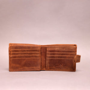 Woodbridge Men's Bifold Cognac Brown Leather Wallet With Multiple Card Slots