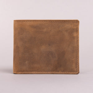 Woodbridge Men's Bifold Rustic Brown Leather Wallet