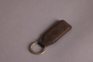 Woodbridge Rustic Brown Leather Keyring