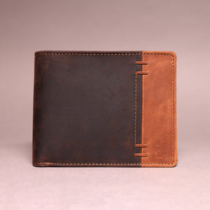 Woodbridge Men's Bifold Brown & Cognac High Capacity Leather Wallet