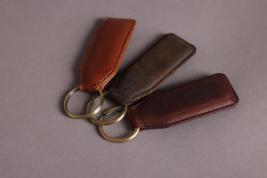 Woodbridge Rustic Brown Leather Keyring