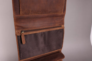 Woodbridge Brown Leather Hanging Wash Bag