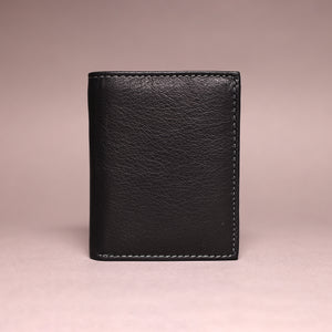 Biggs & Bane Men's Trifold Black & Grey Leather Wallet