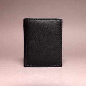 Biggs & Bane Men's Trifold Black & Navy Leather Wallet