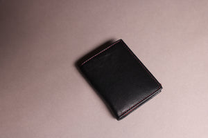 Biggs & Bane Men's Trifold Black & Burgundy Leather Wallet