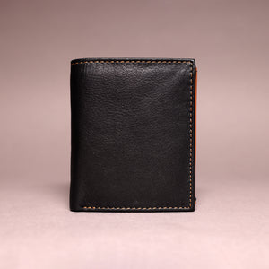 Biggs & Bane Men's Trifold Black & Tan Leather Wallet