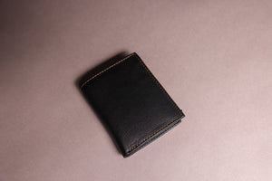 Biggs & Bane Men's Trifold Black & Tan Leather Wallet