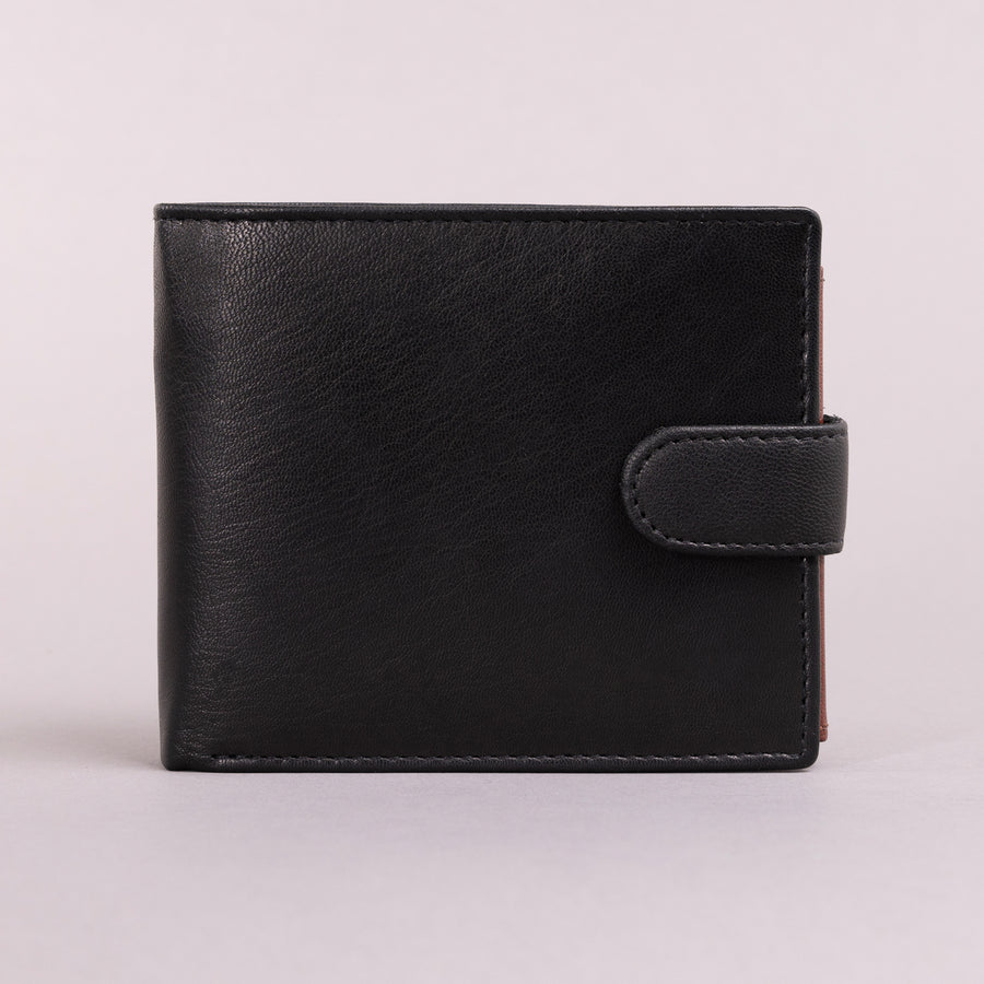 Woodbridge Men's Bifold Black & Brown Leather Wallet