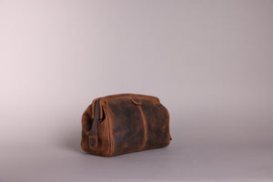 Woodbridge Brown Leather Wash Bag