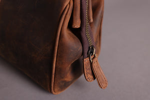 Woodbridge Brown Leather Wash Bag