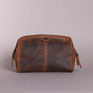 Woodbridge Brown Leather Wash Bag