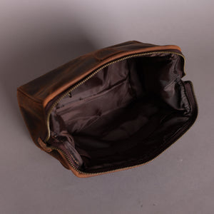 Woodbridge Brown Leather Wash Bag