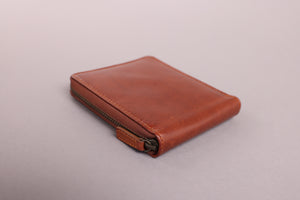 Redbrick Cognac Bifold Zip Around Leather Wallet