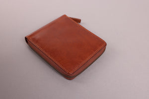 Redbrick Cognac Bifold Zip Around Leather Wallet