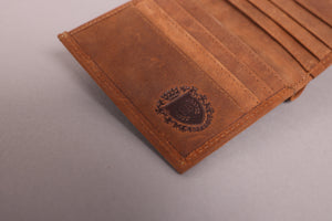 Redbrick Men's Bifold Cognac Hunter Leather Card Holder Wallet