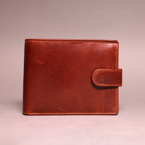 Woodbridge Men's Bifold Dark Tan Leather Wallet With High Capacity Storage