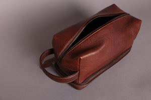 Woodbridge Tan Leather Wash Bag