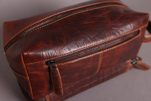 Woodbridge Brown Leather Wash Bag