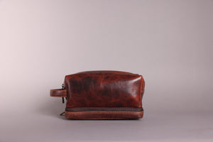 Woodbridge Brown Leather Wash Bag