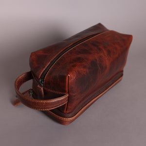 Woodbridge Brown Leather Wash Bag