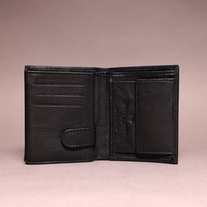 Biggs & Bane Men's Trifold Black Leather Wallet